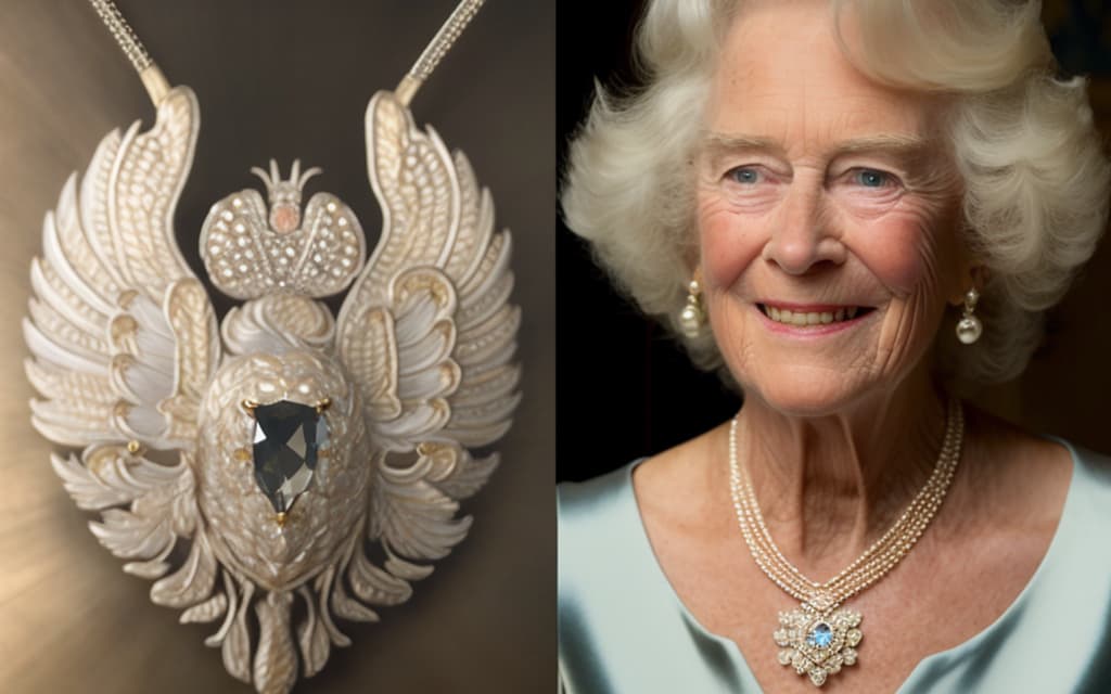Silberschmuck von  Camilla zu Ehren der verstorbenen Queen
